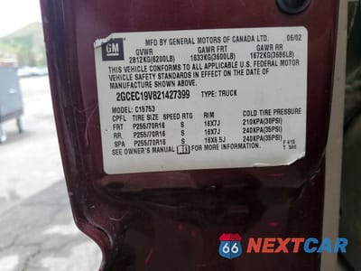 Zdjęcie 12 z 12 samochodu: 2002 CHEVROLET SILVERADO C1500 VIN:2GCEC19V821427399 - miniatura