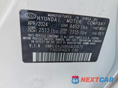 Zdjęcie 13 z 13 samochodu: 2024 HYUNDAI SONATA SEL VIN:KMHL64JA8RA400871 - miniatura
