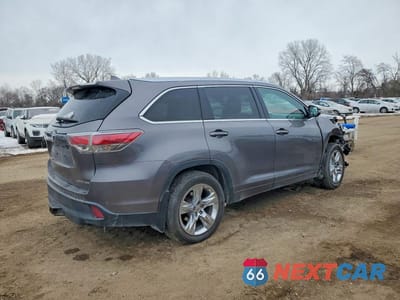 Trzecie zdjęcie samochodu z tyłu: 2015 TOYOTA HIGHLANDER LIMITED PLATINUM VIN:5TDDKRFH5FS177906 - miniatura