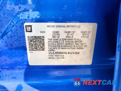 Zdjęcie 12 z 13 samochodu: 2020 CHEVROLET SONIC LT VIN:1G1JD5SB9L4121264 - miniatura