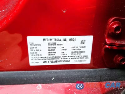 Zdjęcie 12 z 12 samochodu: 2024 TESLA MODEL S VIN:5YJSA1E54RF537050 - miniatura