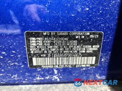 Zdjęcie 13 z 13 samochodu: 2023 SUBARU WRX VIN:JF1VBAA64P9817475 - miniatura