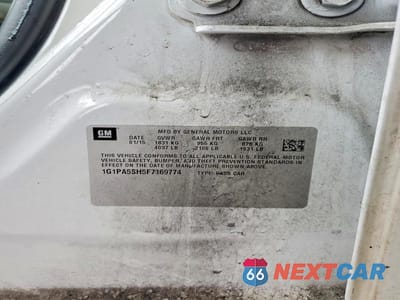 Zdjęcie 12 z 12 samochodu: 2015 CHEVROLET CRUZE LS VIN:1G1PA5SH5F7169774 - miniatura