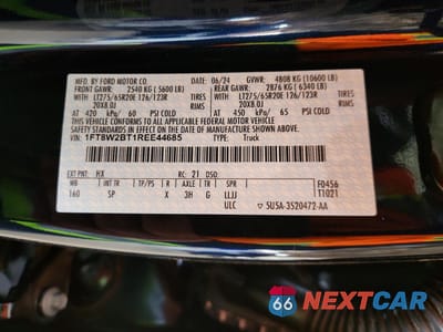 Zdjęcie 12 z 12 samochodu: 2024 FORD F250 SUPER DUTY VIN:1FT8W2BT1REE44685 - miniatura