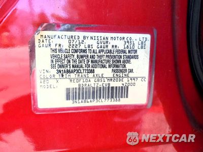 Zdjęcie 13 z 13 samochodu: 2012 NISSAN SENTRA 2.0 VIN:3N1AB6AP3CL773388 - miniatura