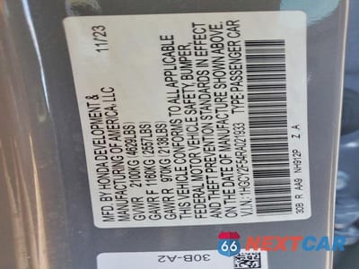 Zdjęcie 12 z 12 samochodu: 2024 HONDA ACCORD HYBRID SPORT VIN:1HGCY2F54RA021933 - miniatura