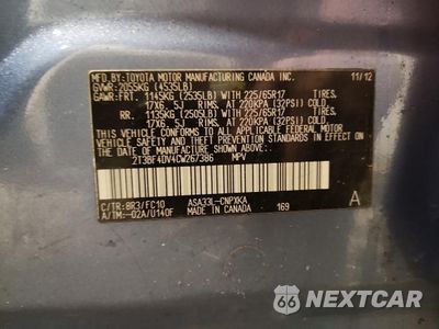 Zdjęcie 13 z 13 samochodu: 2012 TOYOTA RAV4 VIN:2T3BF4DV4CW267386 - miniatura