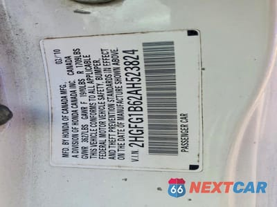 Zdjęcie 12 z 12 samochodu: 2010 HONDA CIVIC LX VIN:2HGFG1B62AH523824 - miniatura