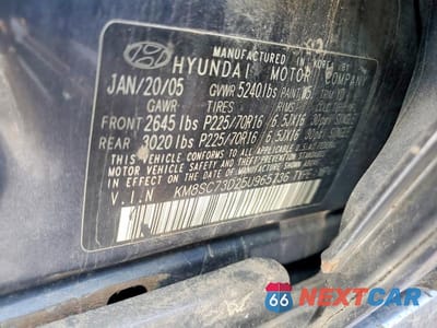 Zdjęcie 14 z 14 samochodu: 2005 HYUNDAI SANTA FE GLS VIN:KM8SC73D25U965736 - miniatura