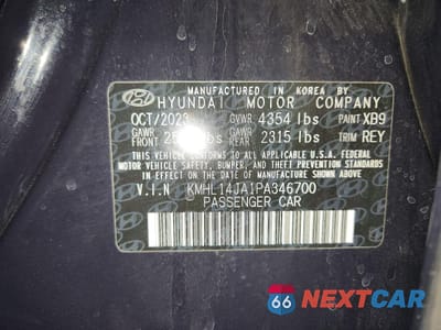 Zdjęcie 12 z 12 samochodu: 2023 HYUNDAI SONATA SEL VIN:KMHL14JA1PA346700 - miniatura