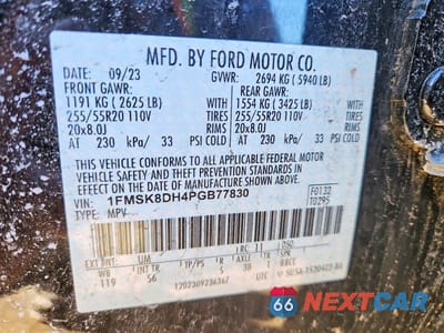 Zdjęcie 13 z 13 samochodu: 2023 FORD EXPLORER XLT VIN:1FMSK8DH4PGB77830 - miniatura