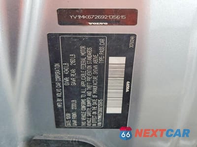 Zdjęcie 13 z 13 samochodu: 2009 VOLVO C30 T5 VIN:YV1MK672692135615 - miniatura