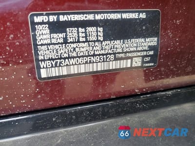 Zdjęcie 12 z 12 samochodu: 2023 BMW I4 EDRIVE 40 VIN:WBY73AW06PFN93128 - miniatura