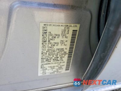 Zdjęcie 13 z 13 samochodu: 2005 NISS XTERRA OFF ROAD VIN:5N1AN08U35C645918 - miniatura
