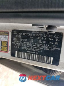 Zdjęcie 12 z 12 samochodu: 2019 KIA RIO S VIN:3KPA24AB2KE233376 - miniatura