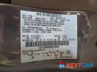 Zdjęcie 12 z 12 samochodu: 2006 FORD FOCUS ZX4 VIN:1FAFP34N96W250491 - miniatura