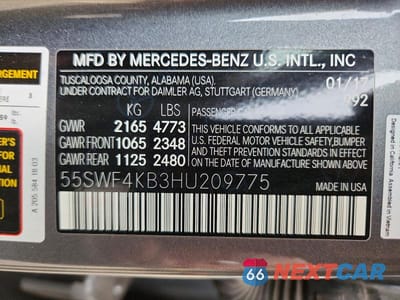 Zdjęcie 12 z 12 samochodu: 2017 MERCEDES-BENZ C 300 4MATIC VIN:55SWF4KB3HU209775 - miniatura