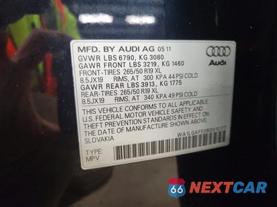 Zdjęcie 13 z 13 samochodu: 2011 AUDI Q7 PREMIUM PLUS VIN:WA1LGAFE0BD010177 - miniatura