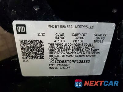 Zdjęcie 13 z 13 samochodu: 2023 CHEVROLET MALIBU LT VIN:1G1ZD5ST9PF128382 - miniatura