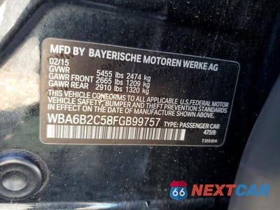 Zdjęcie 12 z 12 samochodu: 2015 BMW 650 I GRAN COUPE VIN:WBA6B2C58FGB99757 - miniatura