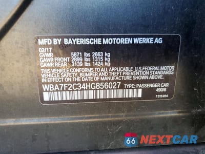 Zdjęcie 12 z 12 samochodu: 2017 BMW ALPINA B7 VIN:WBA7F2C34HG856027 - miniatura