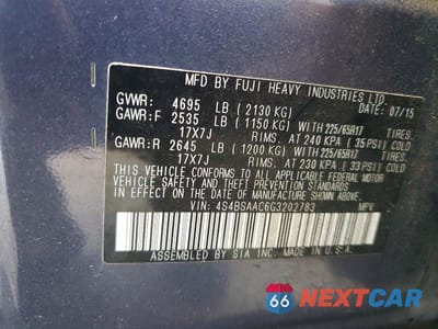 Zdjęcie 13 z 13 samochodu: 2016 SUBARU OUTBACK 2.5I VIN:4S4BSAAC6G3202783 - miniatura