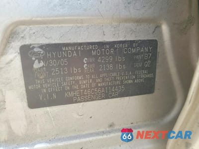 Zdjęcie 13 z 13 samochodu: 2006 HYUNDAI SONATA GL VIN:KMHET46C56A114435 - miniatura