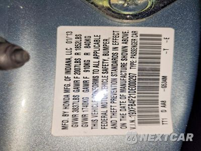 Zdjęcie 12 z 12 samochodu: 2013 HONDA CIVIC HYBRID VIN:19XFB4F21DE000297 - miniatura
