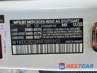 Zdjęcie 12 z 13 samochodu: 2024 MERCEDES-BENZ EQE SEDAN 350 4MATIC VIN:W1KEG1CB8RF051900 - miniatura