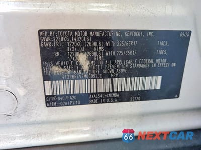 Zdjęcie 13 z 13 samochodu: 2021 TOYOTA RAV4 HYBRID XLE VIN:4T3R6RFV7MU009230 - miniatura