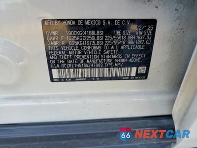 Zdjęcie 13 z 13 samochodu: 2025 HONDA HR-V SPORT VIN:3CZRZ1H51SM747989 - miniatura