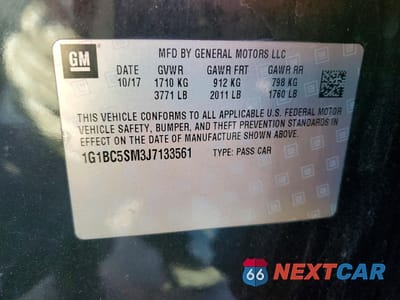 Zdjęcie 13 z 14 samochodu: 2018 CHEVROLET CRUZE LS VIN:1G1BC5SM3J7133561 - miniatura