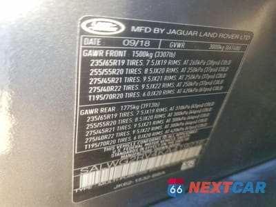 Zdjęcie 14 z 14 samochodu: 2019 LAND ROVER RANGE ROVER SPORT SE VIN:SALWG2RV4KA419216 - miniatura