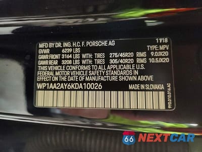 Zdjęcie 13 z 13 samochodu: 2019 PORSCHE CAYENNE VIN:WP1AA2AY6KDA10026 - miniatura