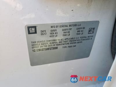 Zdjęcie 12 z 12 samochodu: 2017 CHEVROLET MALIBU LS VIN:1G1ZB5ST6HF273998 - miniatura