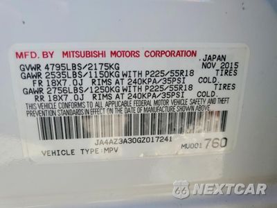 Zdjęcie 12 z 12 samochodu: 2016 MITSUBISHI OUTLANDER SE VIN:JA4AZ3A30GZ017241 - miniatura