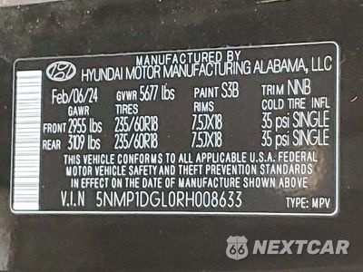 Zdjęcie 13 z 13 samochodu: 2024 HYUNDAI SANTA FE SE VIN:5NMP1DGL0RH008633 - miniatura