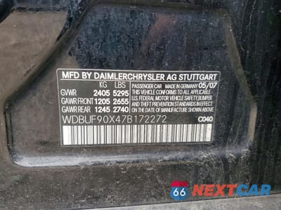 Zdjęcie 12 z 12 samochodu: 2007 MERCEDES-BENZ E 550 4MATIC VIN:WDBUF90X47B172272 - miniatura