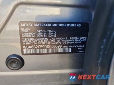 Zdjęcie 12 z 12 samochodu: 2013 BMW 650 I VIN:WBA6B2C59DDG66599 - miniatura