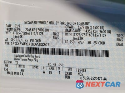 Zdjęcie 10 z 10 samochodu: 2011 FORD E450 RV VIN:1FDXE4FS7BDA83207 - miniatura