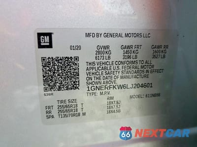 Zdjęcie 13 z 14 samochodu: 2020 CHEVROLET TRAVERSE LS VIN:1GNERFKW6LJ204601 - miniatura