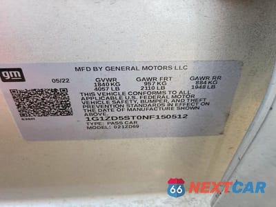 Zdjęcie 12 z 12 samochodu: 2022 CHEVROLET MALIBU LT VIN:1G1ZD5ST0NF150512 - miniatura