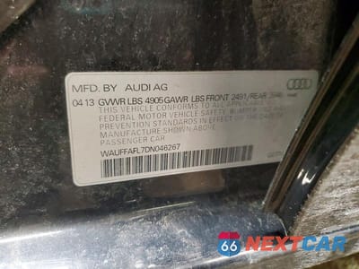 Zdjęcie 12 z 12 samochodu: 2013 AUDI A4 PREMIUM PLUS VIN:WAUFFAFL7DN046267 - miniatura