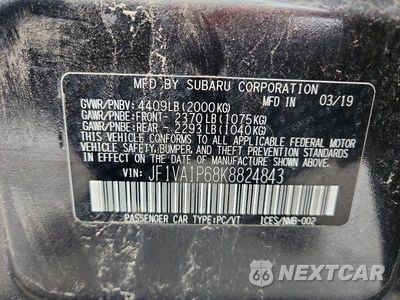 Zdjęcie 13 z 13 samochodu: 2019 SUBARU WRX LIMITED VIN:JF1VA1P68K8824843 - miniatura