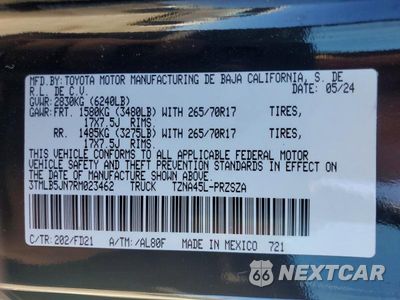 Zdjęcie 12 z 12 samochodu: 2024 TOYOTA TACOMA VIN:3TMLB5JN7RM023462 - miniatura