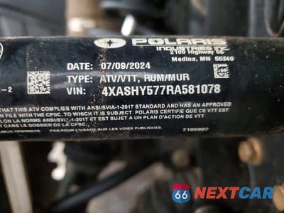 Zdjęcie 10 z 10 samochodu: 2024 POLARIS SPORTSMAN ATV VIN:4XASHY577RA581078 - miniatura
