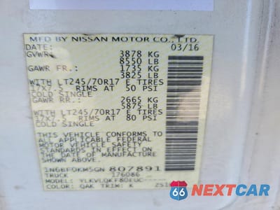 Zdjęcie 13 z 13 samochodu: 2016 NISSAN NV 1500 S VIN:1N6BF0KM5GN807891 - miniatura