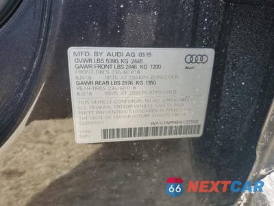 Zdjęcie 13 z 13 samochodu: 2015 AUDI Q5 PREMIUM PLUS VIN:WA1LFAFPXFA122562 - miniatura
