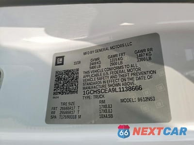 Zdjęcie 12 z 12 samochodu: 2020 CHEVROLET COLORADO LT VIN:1GCHSCEA9L1138666 - miniatura