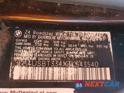 Zdjęcie 12 z 12 samochodu: 2003 BMW Z4 2.5 VIN:4USBT334X3LS43540 - miniatura